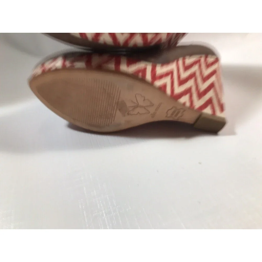 Ella Moss Leather Platform Wedge Chevron Heels Size 7m
